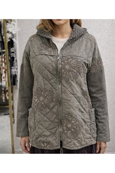 TUGBA COLLECTION Nakış & Payet Detaylı File Kapüşon Detaylı İthal %100 Pamuk ...