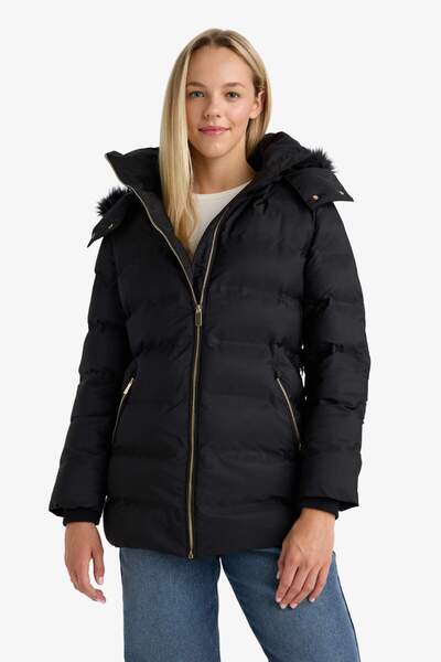 DeFacto Sıcak Tutan Su İtici Regular Fit Kapüşonlu Parka F7424AX26SP