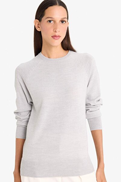 DeFacto Relax Fit Crew Neck Basic Plain Knitwear Sweater I6913Az25Wn