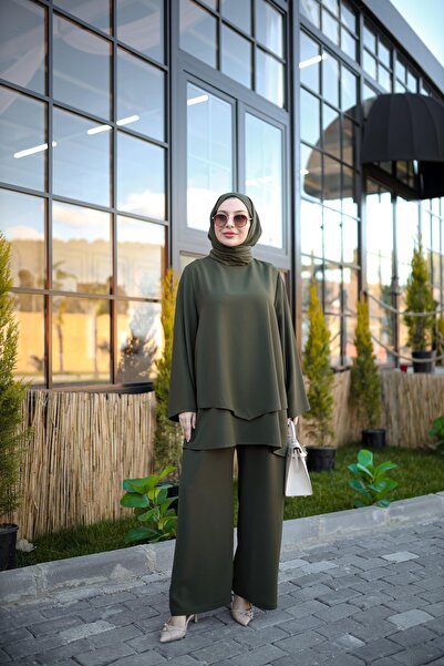 NS Moda Tesettür İmza Takım Haki-Model 565