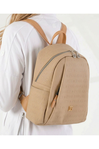 Just Polo حقيبة ظهر نسائية من مينك مكونة من 9 أقسام Jpm4040 Sand