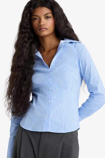 DeFacto Figurbetontes, gestreiftes Bengalin-Langarmshirt G0224AX25AU