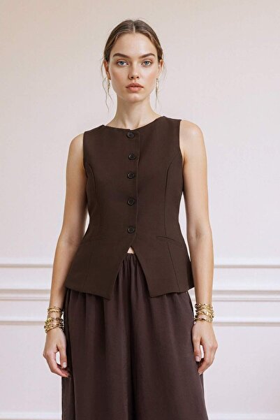 DeFacto Fitted Crew Neck Buttoned Vest F8180Ax25Au