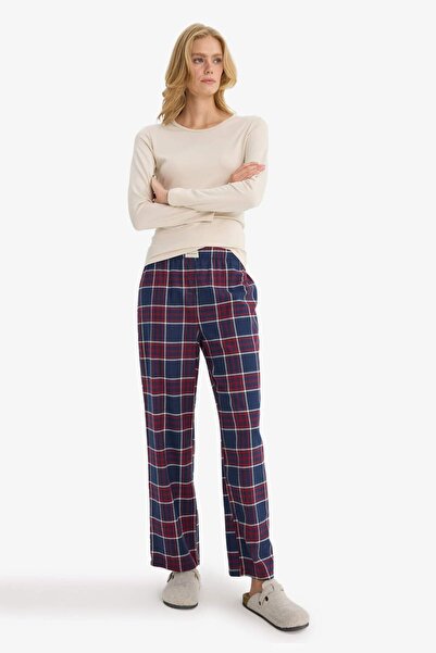 DeFacto Regular Fit Long Length Flannel Checkered Pajama Bottoms E7617Ax25Au