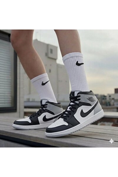 Nike Air Jordan 1 Mid'Barons' Gs Basketball Shoes (Sporti̇ks) Fits Tightly......