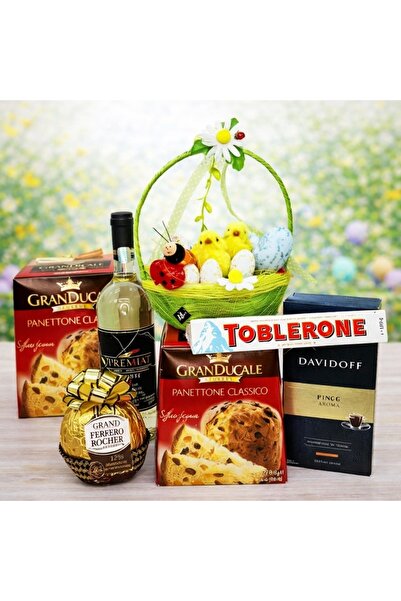 velve Pachet HappyEaster, cosulet, Grand Ferrero Rocher, vin, Toblerone, cafe...