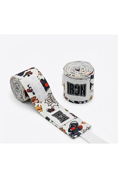 THE IRON IRON Erkek Çocuk Baskılı Boks Bandajı 2.10 Metre - Çizgi Roman Desen...
