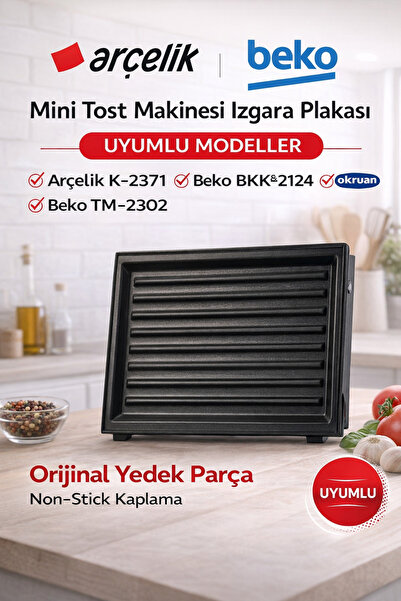 ÖZ BEYAZ EŞYA K2371 محمصة خبز صغيرة Bkk 2124 لوحة شواء محمصة صغيرة متوافقة 91...