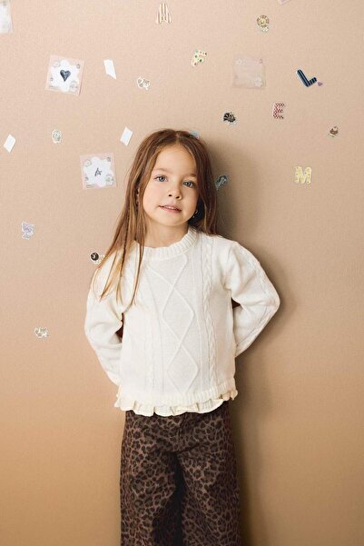 DeFacto Pulover tricotat cu gât rotund pentru fetiță F2445A525WN