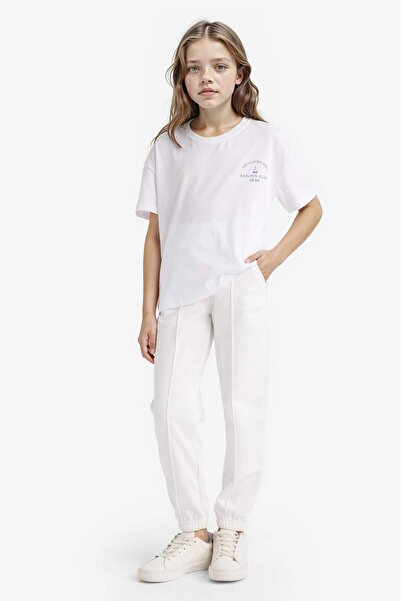 DeFacto Pantaloni de trening basic pentru școală, cu talie elastică, pentru f...