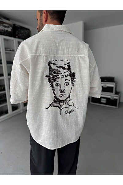 BYBASICMAN Біла сорочка Chaplin з короткими рукавами Oversize SW-1579