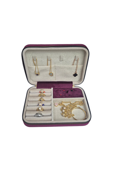 Moda fiesta Büyük Boy ( 14×21) Kadife Düzenleyici Takı Saklama Kutusu Seyehat...