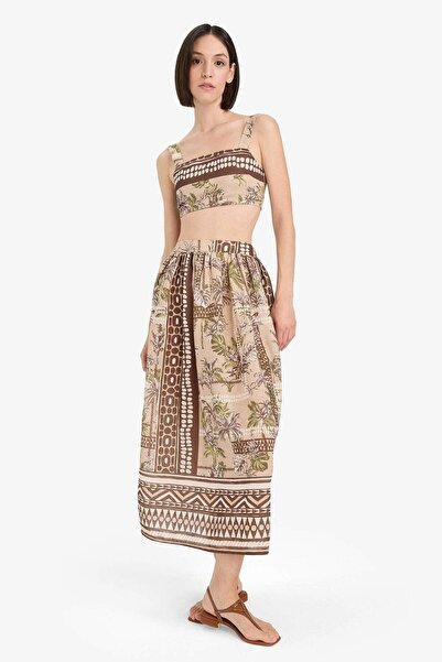 DeFacto Μάξι φούστα παραλίας με μοτίβο κανονικής εφαρμογής-Fall in Love F5487...