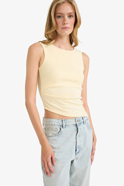 DeFacto Tricou mulat cu guler tip ciclist și bordură F6275AX25SM