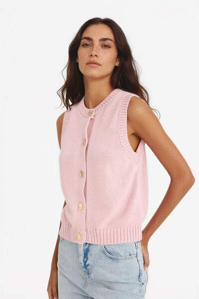 DeFacto سترة تريكو بأزرار مناسبة للاسترخاء F7162AX25HS