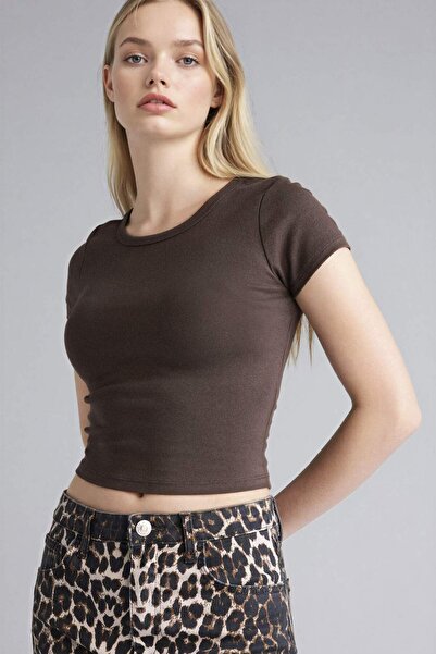 DeFacto Fitted Crew Neck Ribbed Short Sleeve T-Shirt E0288Ax25Sm