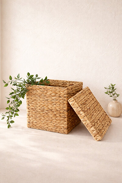 KaiHome Organizator de flori de apă din răchită 32x32x31cm - Coș pentru jucării