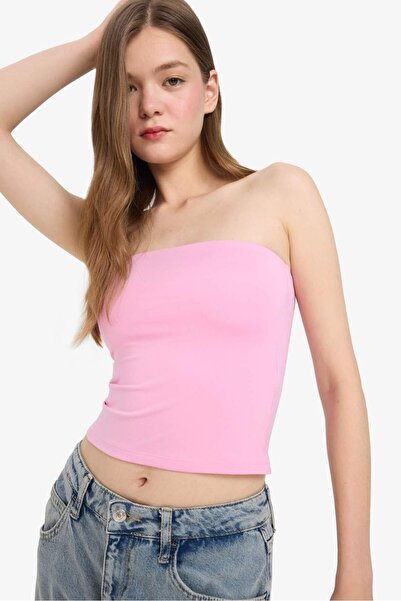 DeFacto Fitted Straplez Bluz F5162AX25SM