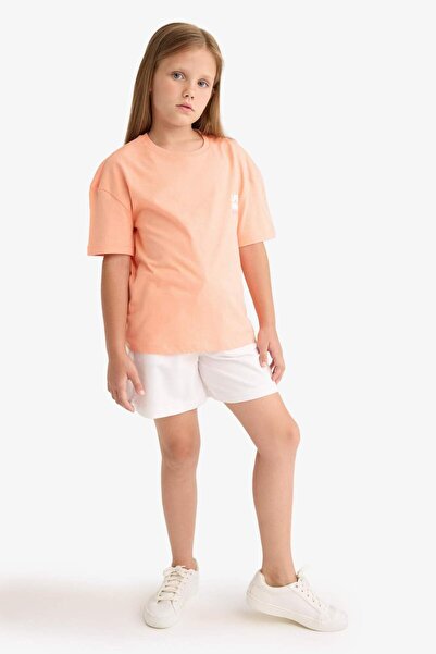 DeFacto Beli Lastikli Beyaz Şort Kız Çocuk E6593A825HS