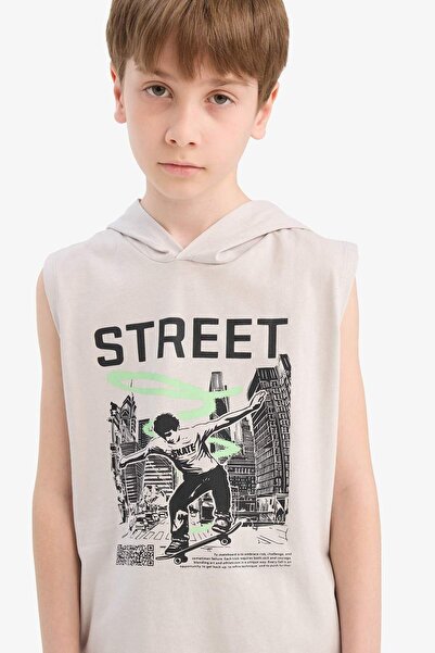 DeFacto Hooded Printed Undershirt Boys F0689A825Hs