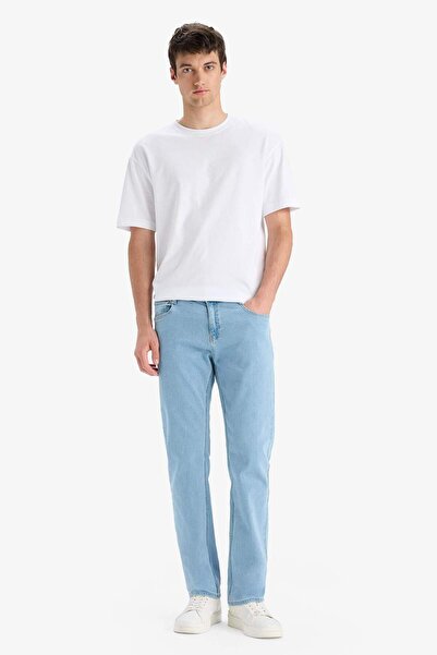 DeFacto Sergio Regular Fit Normal Fit Normale Taille Schlauchbein Jeanshose E...