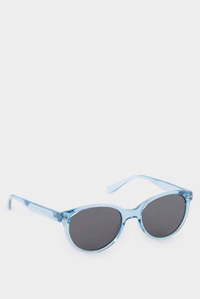 DeFacto Round Blue Plastic Frame Black Glass Polarized Sunglasses for Boy Chi...