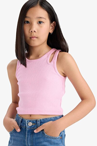 DeFacto Crop-Top mit Rundhalsausschnitt, weiß, für Mädchen, C4607A825HS