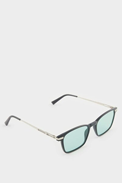 DeFacto Men's Classic Square Coffee Metal Frame Coffee Glass Fleece Ize Sungl...