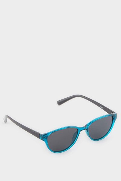 DeFacto Round Blue Plastic Frame Black Glass Polarized Sunglasses Girls Child...
