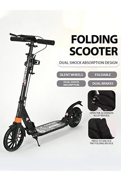 Vitakit Disc brake shock absorption height adjustable scooter, non-electric f...