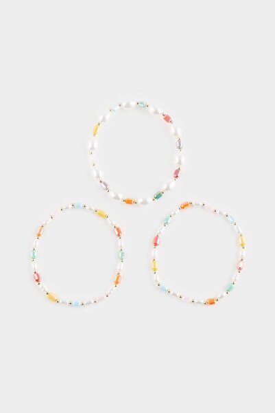 DeFacto Kadın 3lü Renkli Taşlı İnci Detaylı Bileklik F3640AXNS