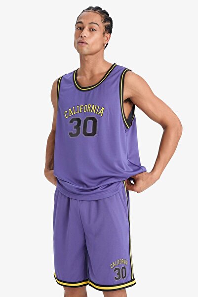 DeFacto Quick Dry Standard Fit Crew Neck Printed Athlete T-Shirt E4395Ax25Hs