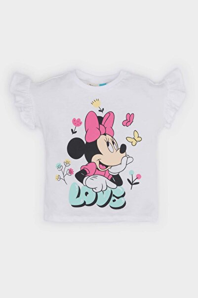 DeFacto Disney Mickey & Minnie Crew Neck Short Sleeve T-Shirt Baby Girl E7228...