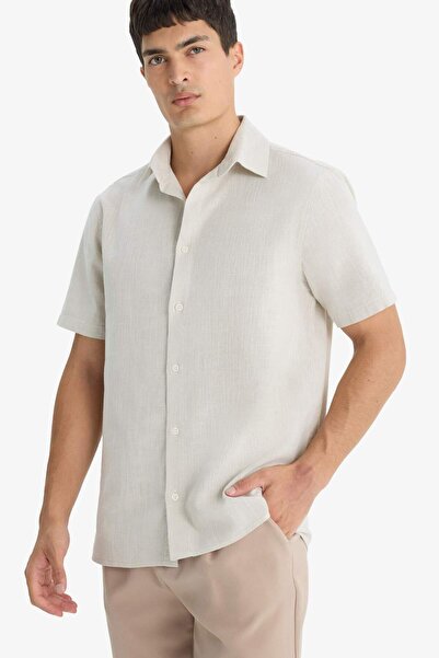 DeFacto %100 Pamuk Regular Fit Polo Yaka Yazlık Kısa Kollu Gömlek D8613AX25SM