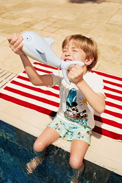 DeFacto 2'li Takım Disney Mickey & Minnie Kısa Kollu Tişört Beli Lastikli Şor...