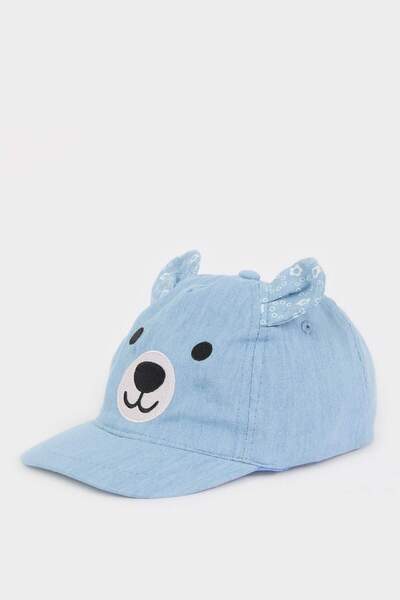 DeFacto Pălărie cu șapcă cu aspect de jean brodat pentru bebeluș D8381A525SM