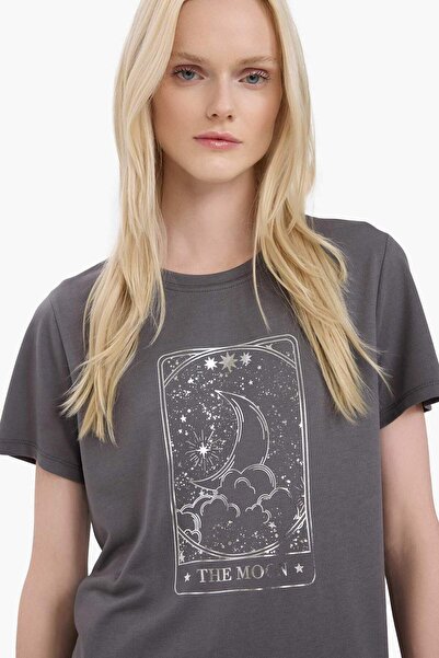 DeFacto Μπλουζάκι με κοντό μανίκι Regular Fit Crew Neck με τύπωμα E5145AX25SM