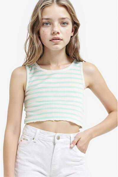 DeFacto Crew Neck Striped Undershirt Girls Z7814A625Hs