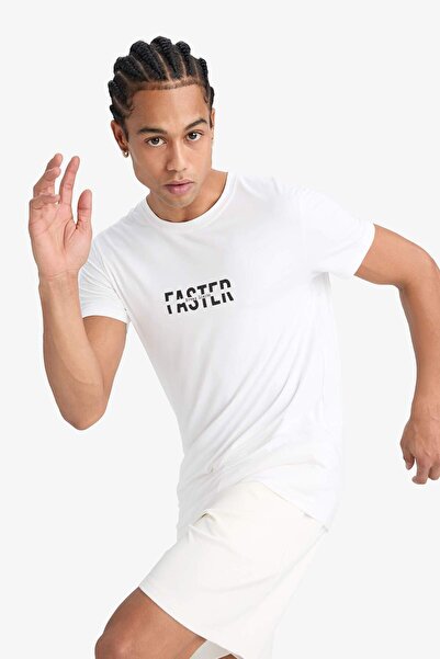 DeFacto Γρήγορο στέγνωμα Slim Fit με στάμπα με λαιμόκοψη ποδηλάτου και κοντομ...