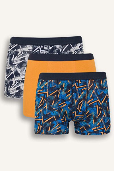 DeFacto Regular Fit Baskılı 3'lü Boxer D9875AX25SP