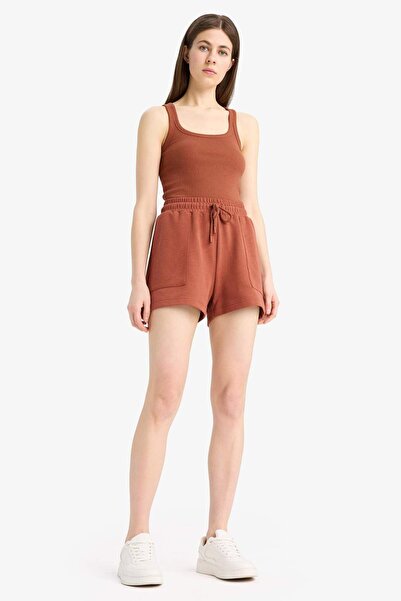 DeFacto Regular Fit Beli Bağcıklı Cepli Şort D3327AX25SP