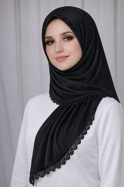 mim eşarp Coperta de rugăciune și Mevlüt din șifon Enba - șal brodat cu ac, 6...