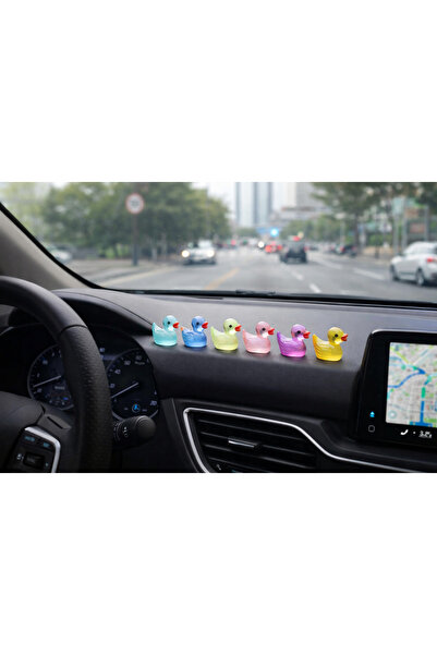 Çiçek Antalya زينة داخلية ملونة للسيارة على شكل بطة صغيرة - مجموعة من 5 قطع م...