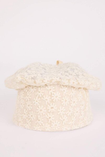 DeFacto قبعة بيسبول قطنية مطرزة للفتيات الصغيرات D9066A525SM