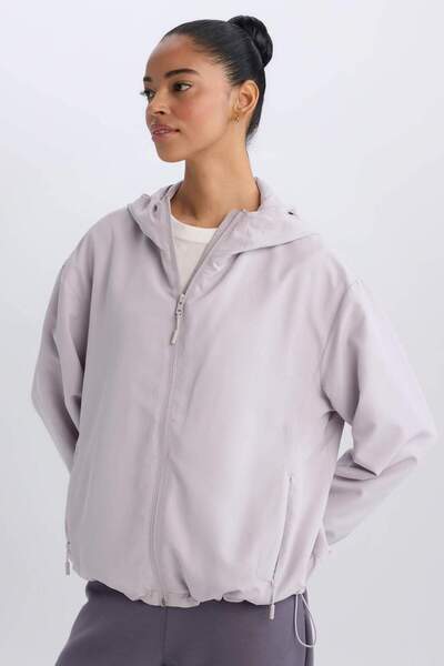 DeFacto DeFactoFit Водовідштовхувальний капюшон на блискавці з еластичною тек...