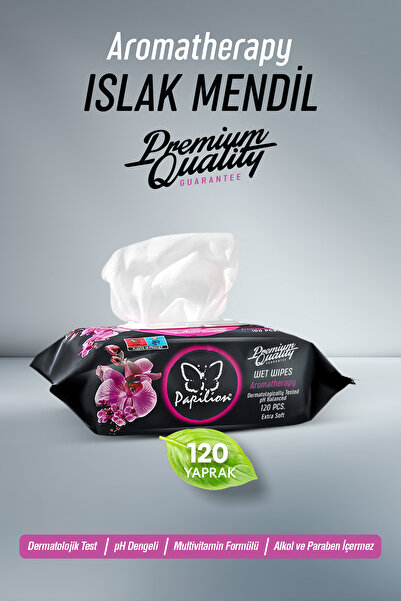 Papilion Aromatherapy Islak Mendil 120 Yaprak pH Dengeli Alkolsüz Parabensiz ...