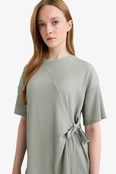 DeFacto Relax Fit Crew λαιμόκοψη Basic απλό μπλουζάκι με κοντό μανίκι D5446AX...