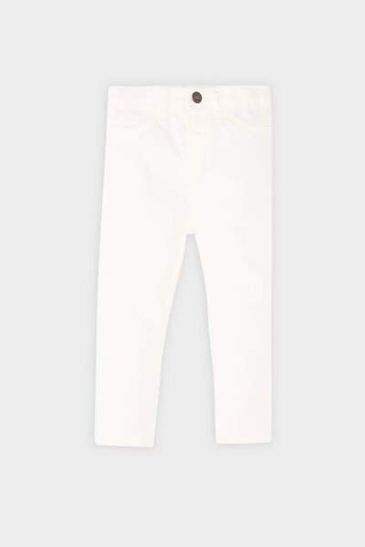 DeFacto Pantaloni de blugi albi simpli pentru bebeluși băieți E1854A525SP