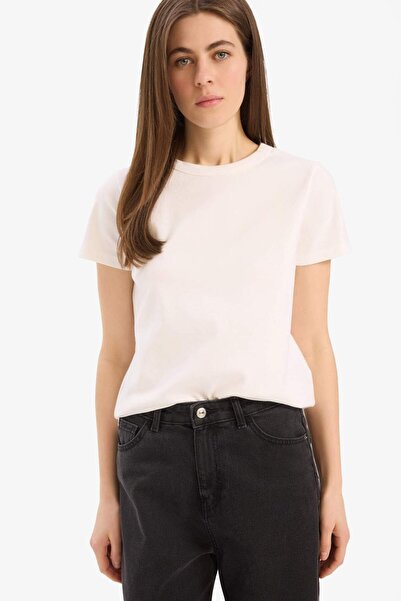 DeFacto Μπλουζάκι με κοντό μανίκι, βασική γραμμή, με λαιμόκοψη ποδηλάτου, σε ...