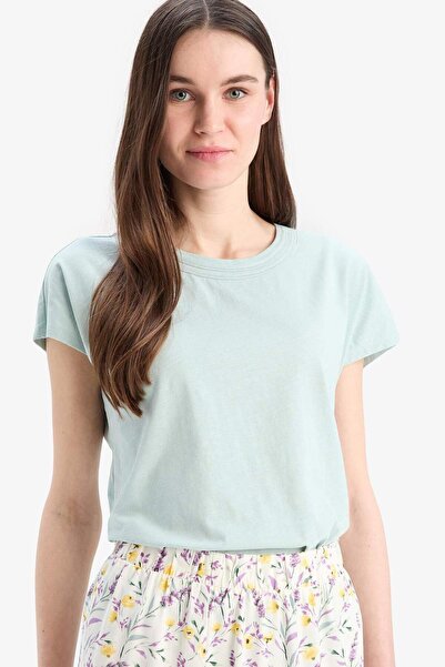DeFacto 100% Cotton Basic Flared T-Shirt E1159Ax25Sm